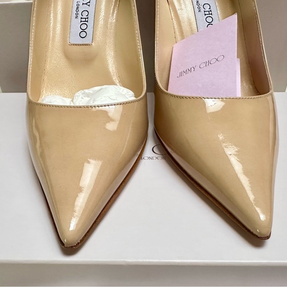 Jimmy Choo Nude Patent Leather Heels - Picture 4 of 15